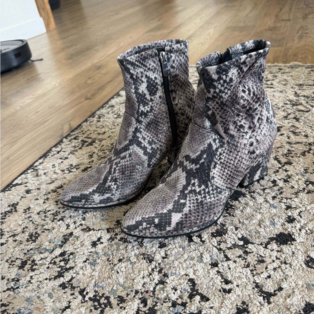 Marc Fisher Snakeskin Patterned Ankle Boots